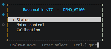 VT100 demo main menu