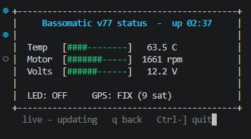 VT100 demo status dashboard
